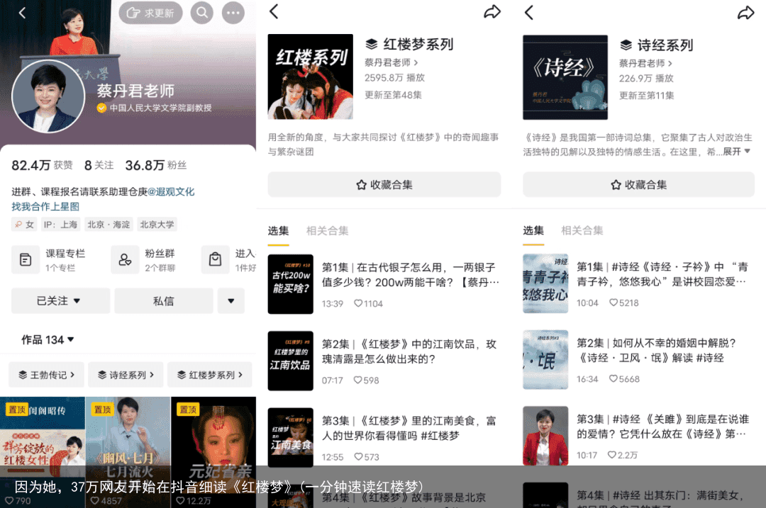 因为她，37万网友开始在抖音细读《红楼梦》(一分钟速读红楼梦)