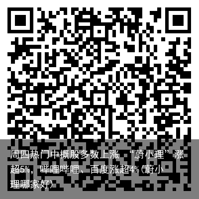 周四热门中概股多数上涨 “蔚小理”涨超5%，哔哩哔哩、百度涨超4%(蔚小理哪家好)