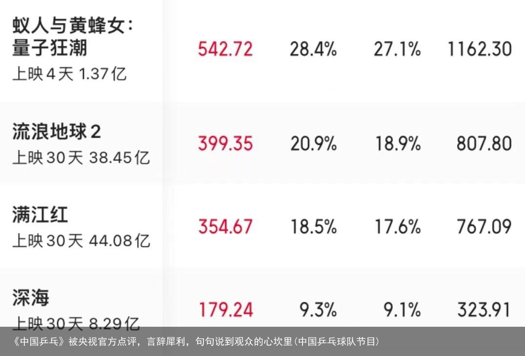 《中国乒乓》被央视官方点评，言辞犀利，句句说到观众的心坎里(中国乒乓球队节目)