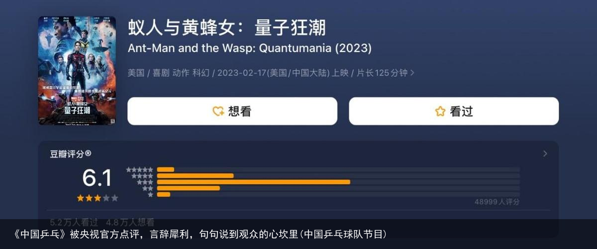 《中国乒乓》被央视官方点评，言辞犀利，句句说到观众的心坎里(中国乒乓球队节目)