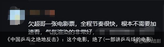《中国乒乓之绝地反击》：这个电影，绝了(一部讲乒乓球的电影)