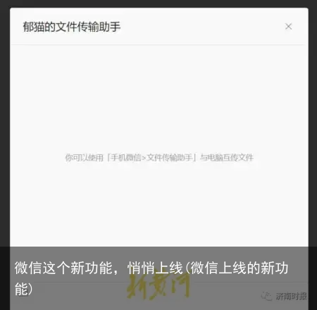 微信这个新功能，悄悄上线(微信上线的新功能)