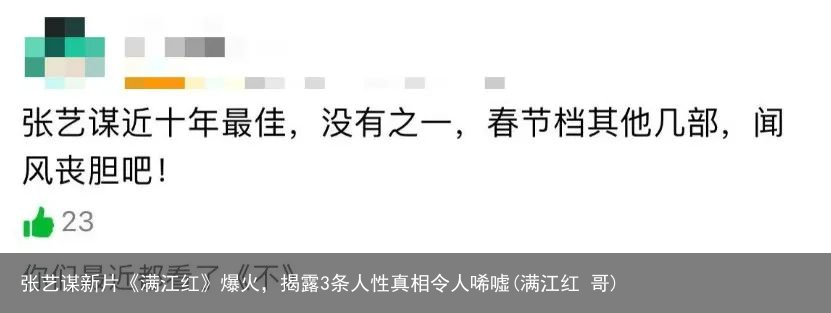 张艺谋新片《满江红》爆火，揭露3条人性真相令人唏嘘(满江红 哥)