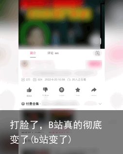 打脸了，B站真的彻底变了(b站变了)